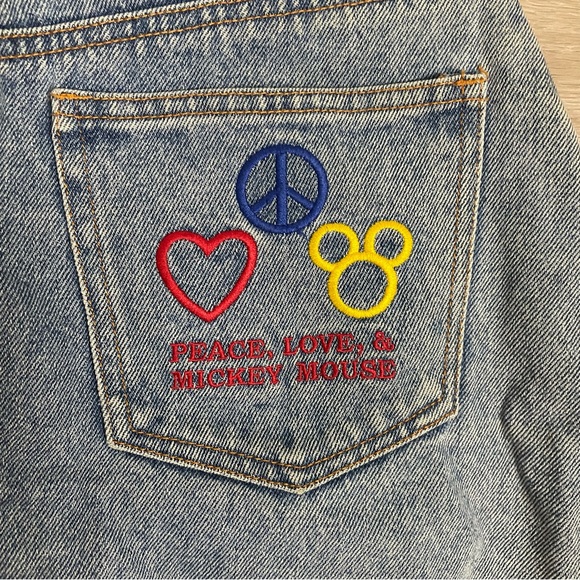 1990s Peace Love Mickey Mouse Denim Skirt The Disney Store - Picture 8 of 11